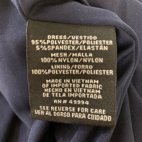 R&M Richards Size 16 Sequin Ruffle Maxi Dress Navy Blue Long Evening Stretch - Picture 9 of 9